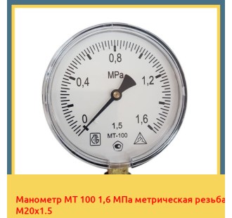 Манометр МТ 100 1,6 МПа метрическая резьба М20х1.5 в Оше