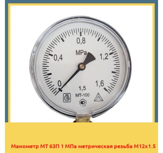 Манометр МТ 63П 1 МПа метрическая резьба М12х1.5 в Оше